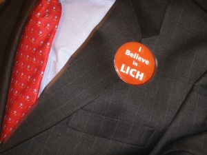 Button supporting LICH, taken by Philip Bennett