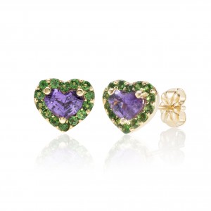 Kaleidoscope Purple Heart Earrings