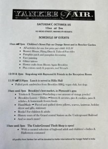 Yankee Fair schedule