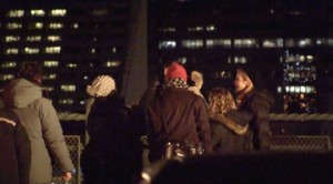 The director, Jennifer Westfeldt, is the blonde with the hat.