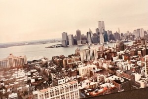 The view from the top of our building upon arrival in Brooklyn Heights 1996